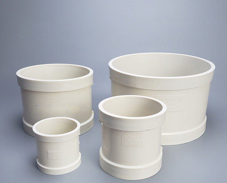 pvc无台阶直接5075110160排水管抢快速修节管箍直通直接头国标加厚110