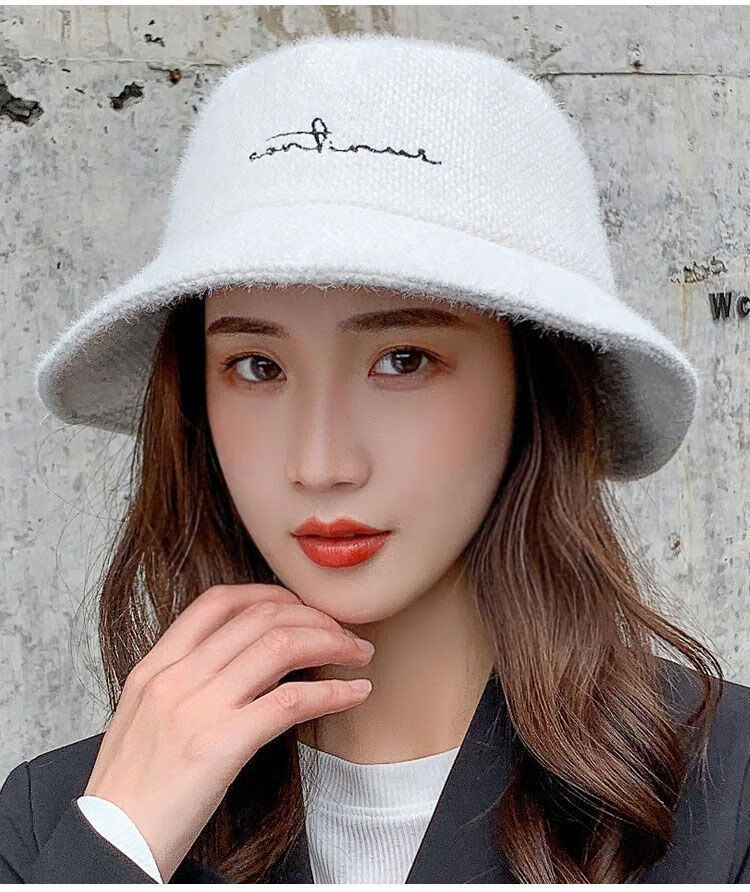 女士冬帽时尚款渔夫帽子女秋冬季加厚韩版学生百搭可爱ins圆脸大脸