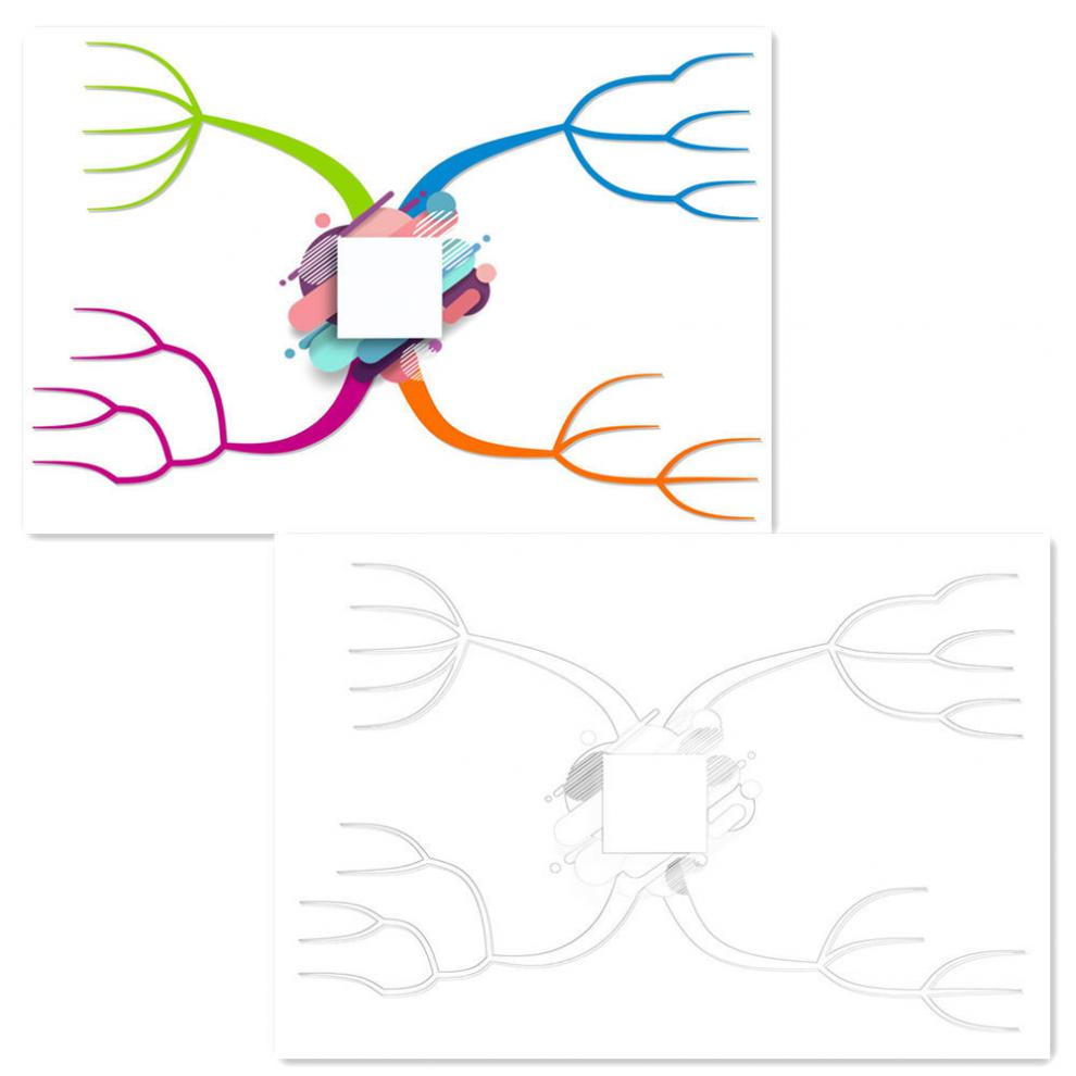 a4思维导图空白模板 儿童思维树练习册纸质语文数学英语 脑图训练左一