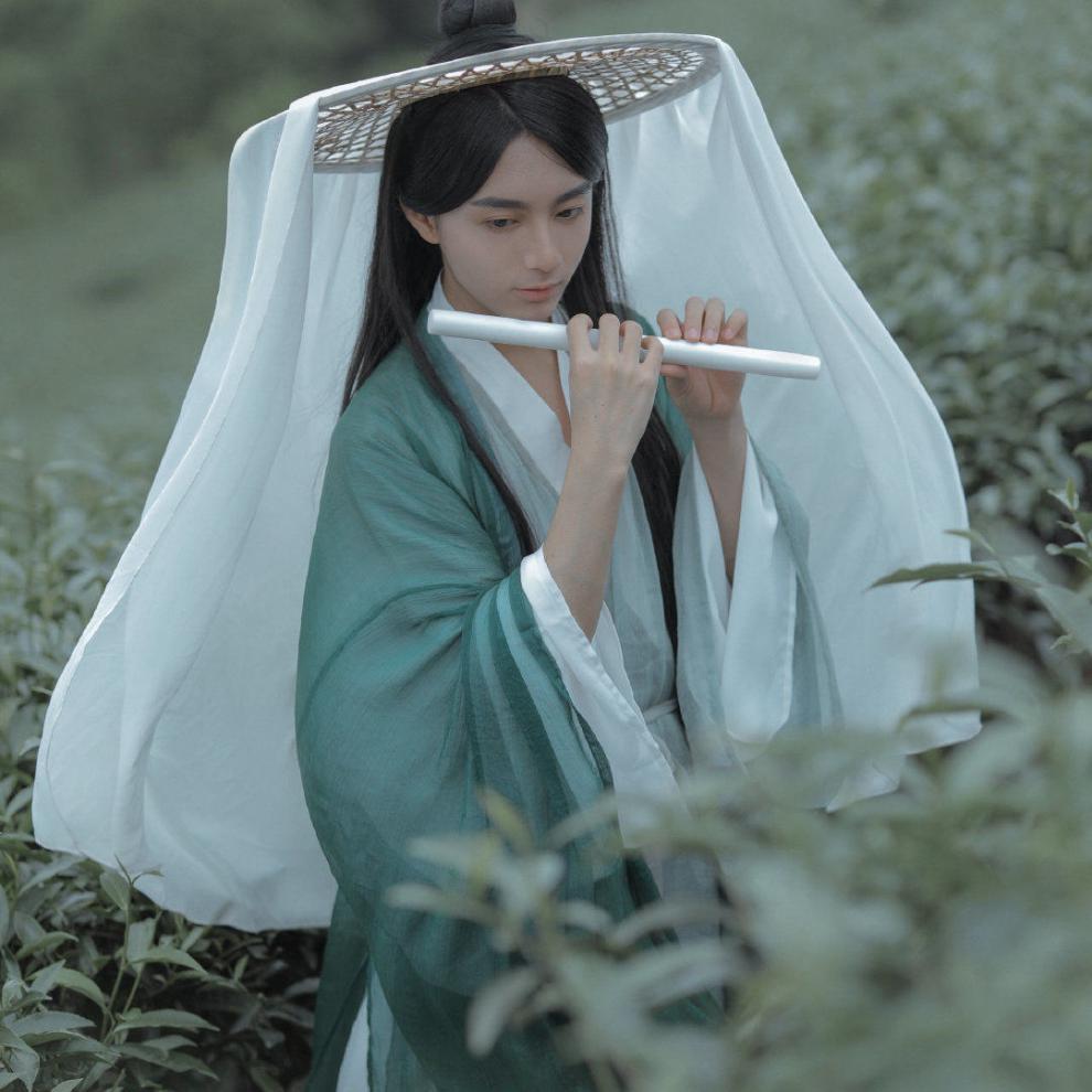 斗笠帽 面纱古风古风斗笠帽 汉服侠男舞台影视道具cos日常防晒遮容