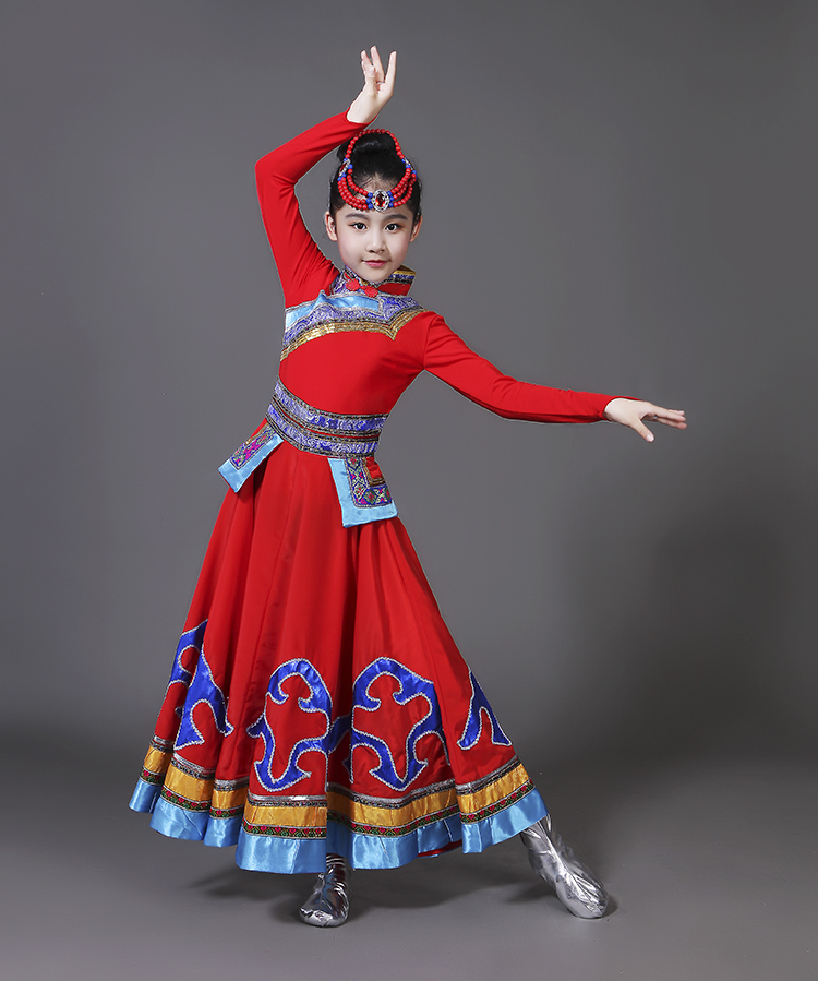essui&co 新款幼儿园蒙古族女孩演出服装少数民族六一儿童蒙族舞蹈