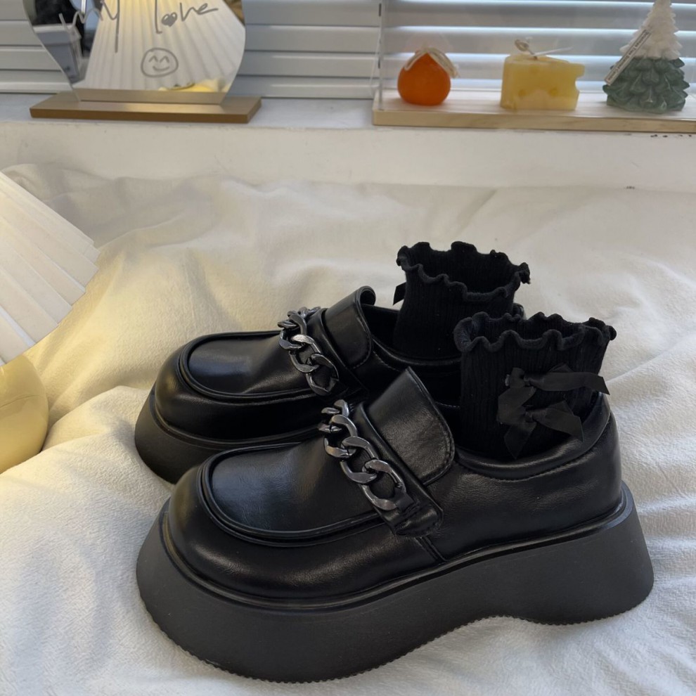 猪腰子鞋厚底小皮鞋女英伦风春季新款复古圆头日系jk松糕玛丽珍鞋女