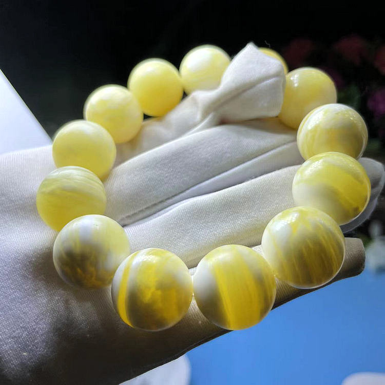 海南太极金丝贝壳手链玉化佛珠手串盘玩男女时尚饰品情侣礼物 10mm精