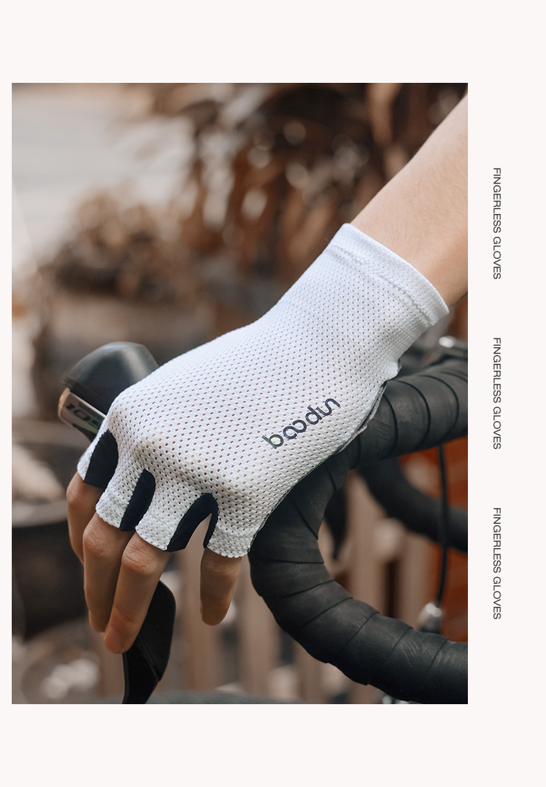 boodun新款公路车骑行手套半指男女夏季减震自行车单车山地车装备绿色