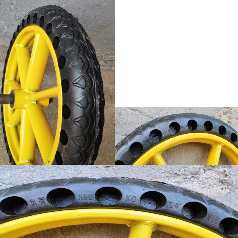 建筑工地手推垃圾车轮子斗车轮胎翻人力劳动板实心发泡斗车轮30018