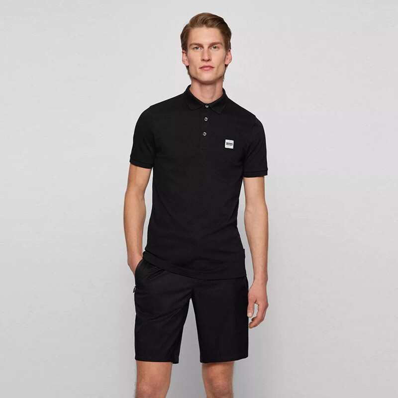 boss博斯男装t恤男士夏季服饰休闲商务短袖polo衫 黑色 m【图片 价格