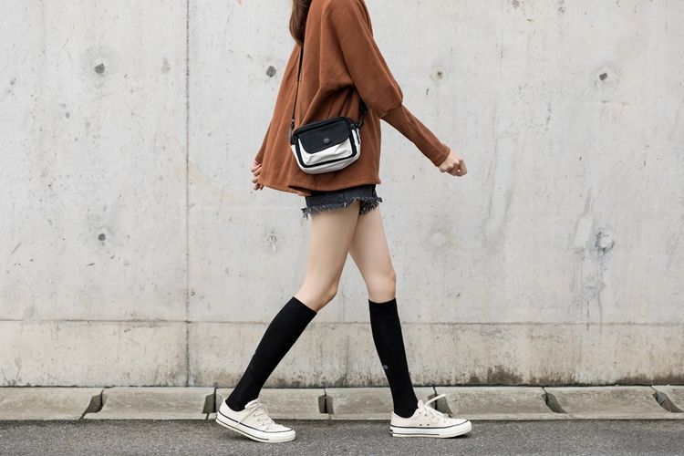 好品质女士长袜美腿袜亮色小腿袜女薄款字母半腿袜潮流韩版学院风长袜