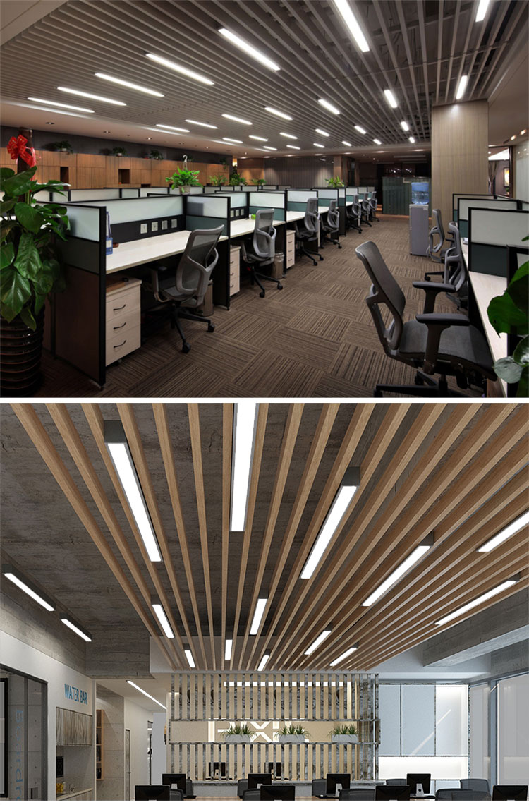 方通灯吊顶led长条灯嵌入式办公室商场吧台格栅工程吸顶灯具 银色12瓦