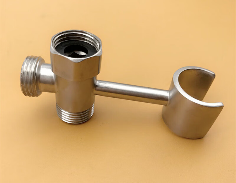 304不锈钢4分加厚内外丝带活接三通带支架热水器弯头水管接头配件304