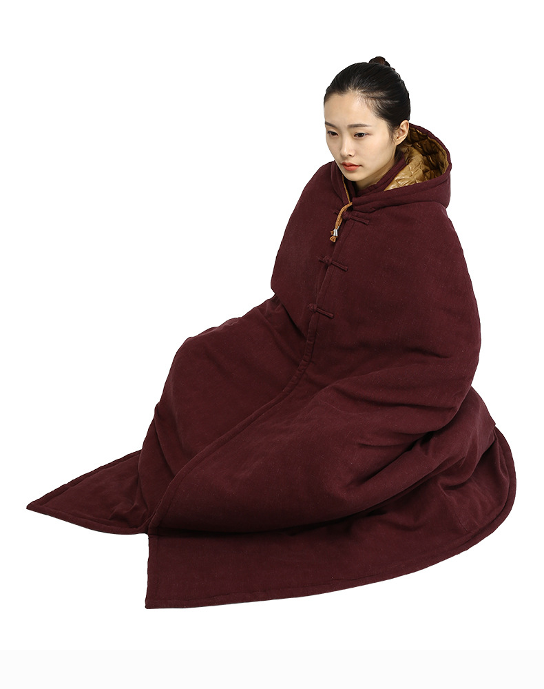 conwhd 禅修打坐披风斗篷出家人披肩长款春秋冬季居士和尚禅修内胆加