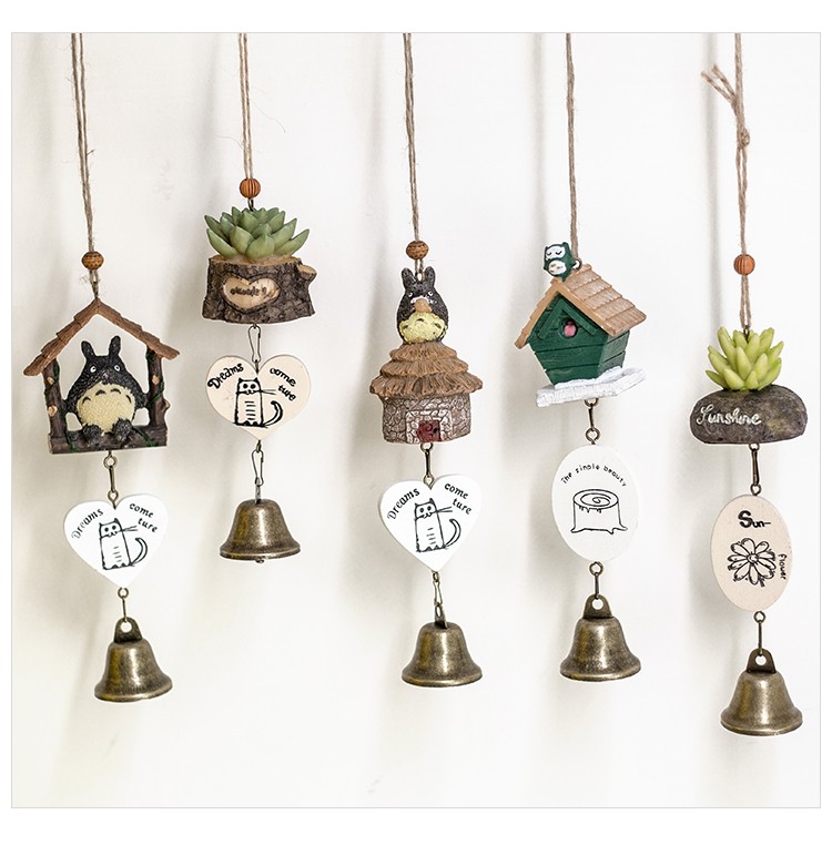 创意日式龙猫风铃可爱女生卧室小清新少女挂饰日本门饰铃铛挂件 无脸