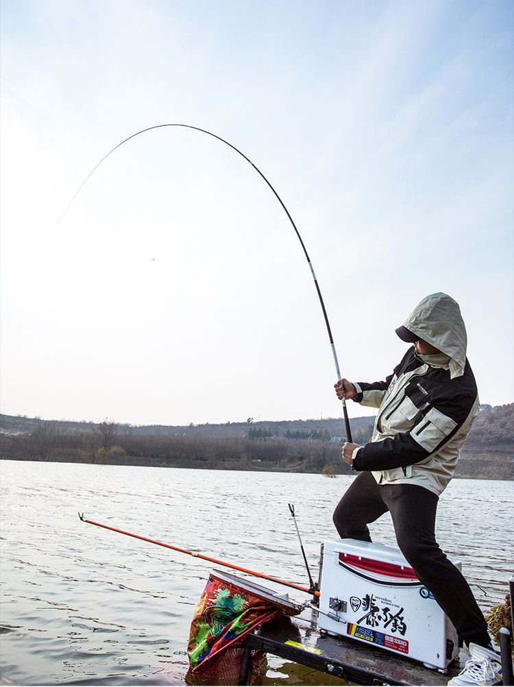 贝千昀康钓鱼竿手竿超轻超硬碳素大物台钓竿鲫鲤鱼竿套装5h28偏19调腰