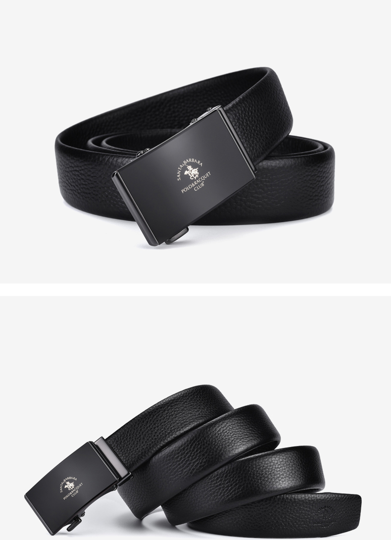 圣大保罗男士皮带真皮自动扣腰带头层牛皮裤带商务牛皮礼盒裤腰七夕