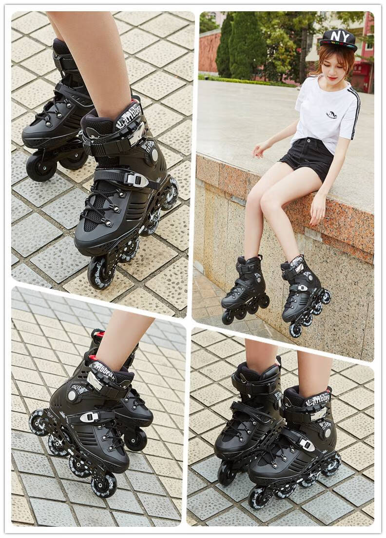 成人比赛单排滑轮鞋滚轴溜冰鞋女生大学生轮滑鞋比赛用单排滑轮鞋直排