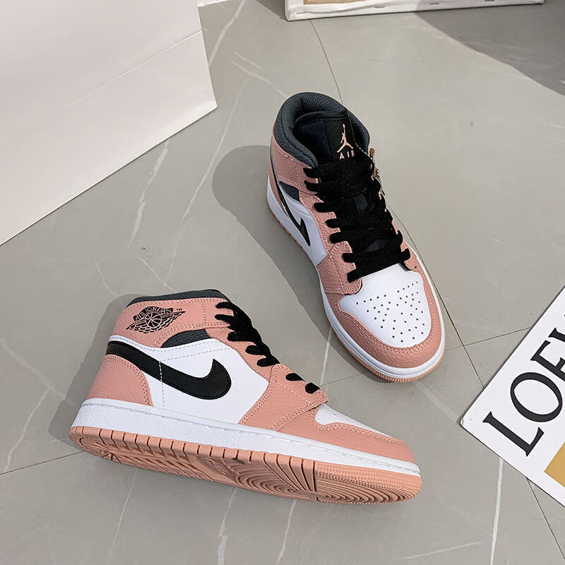 耐克aj1mid乔1中帮巴黎灰蓝黑紫韩版百搭男女学生休闲板鞋852542-105