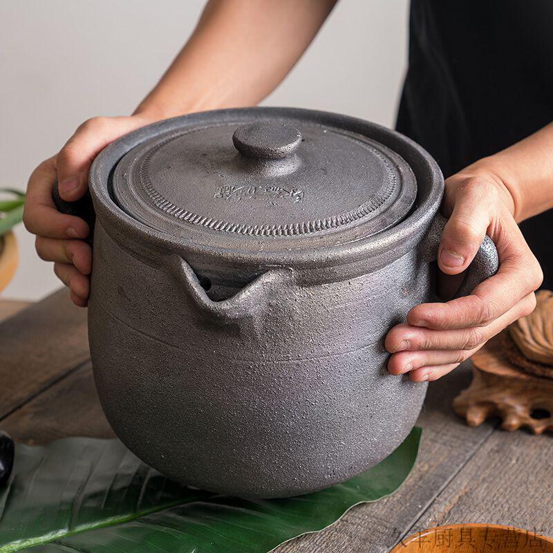 德梵蒂 砂锅老式无釉大容量煮中药砂锅家用燃气煎药壶熬药沙锅土药罐