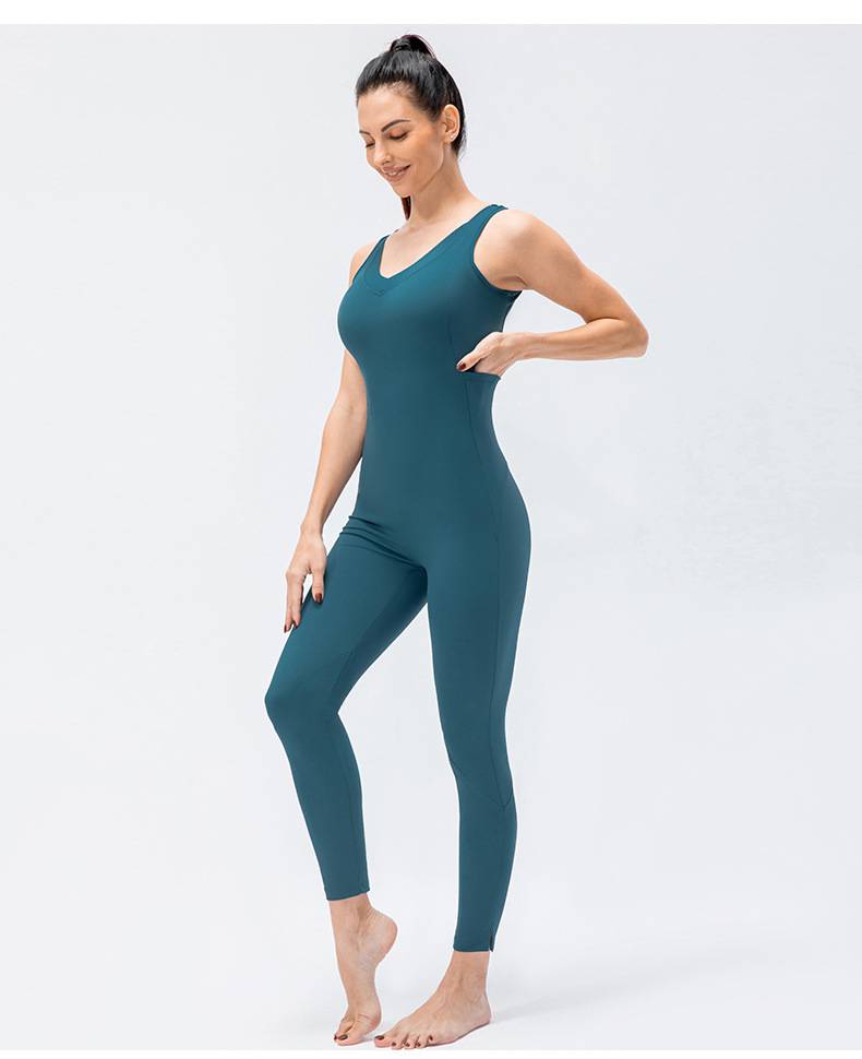 瑜伽连体紧身衣 专业连体瑜伽服性感露背一体式运动紧身衣欧美健身