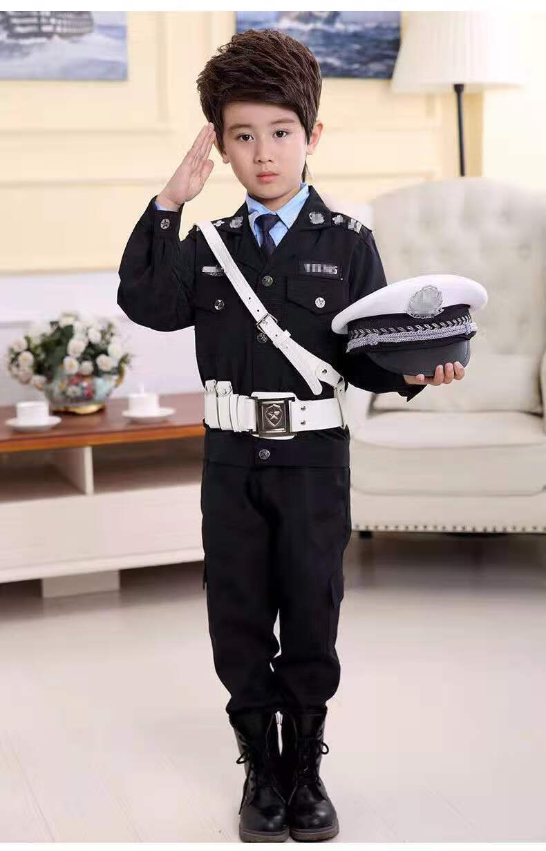 迪士尼(disney)官方同款 儿童小小交警表演服短袖六一幼儿小警察男女