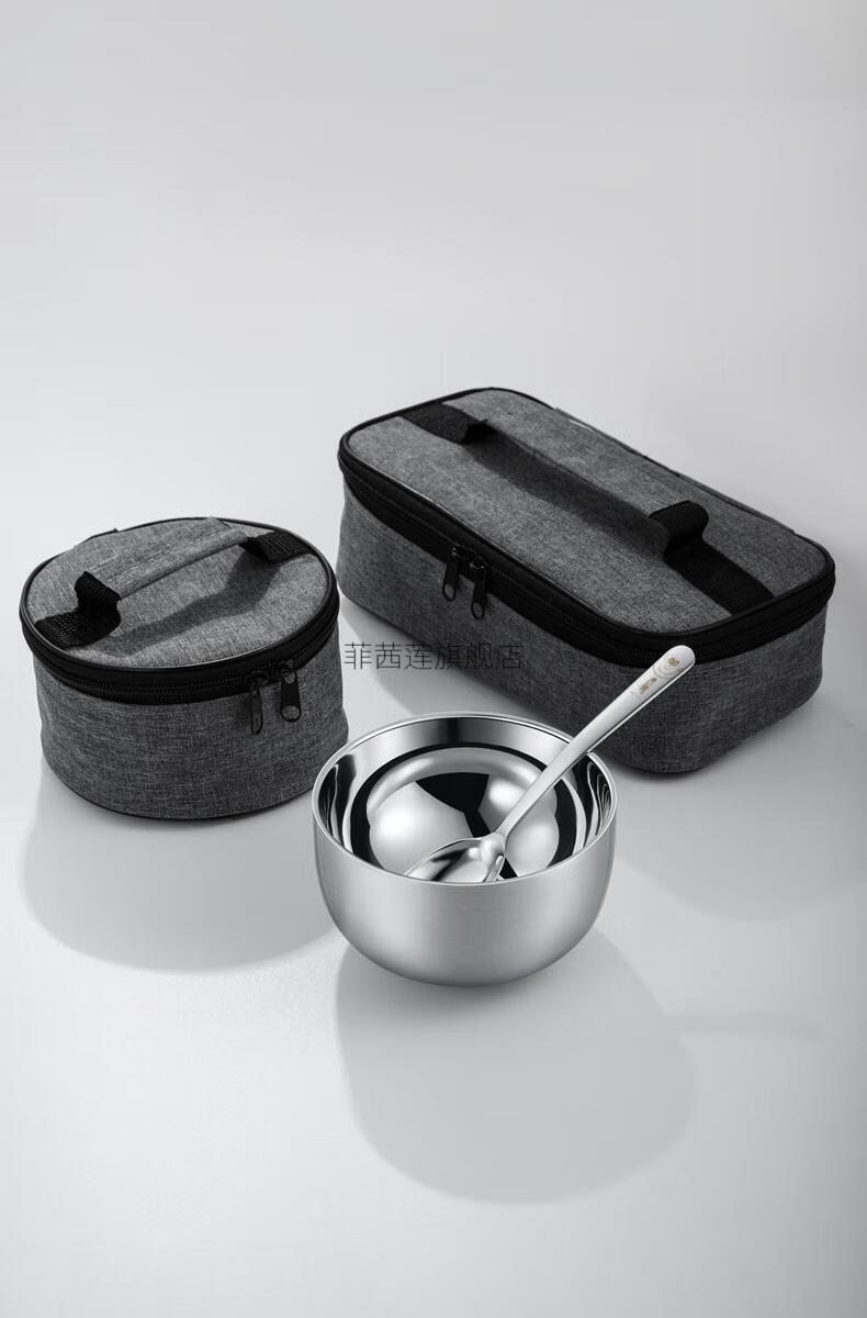 户外便携式304不锈钢便携式304不锈钢碗筷勺套装户外野炊便携碗外出