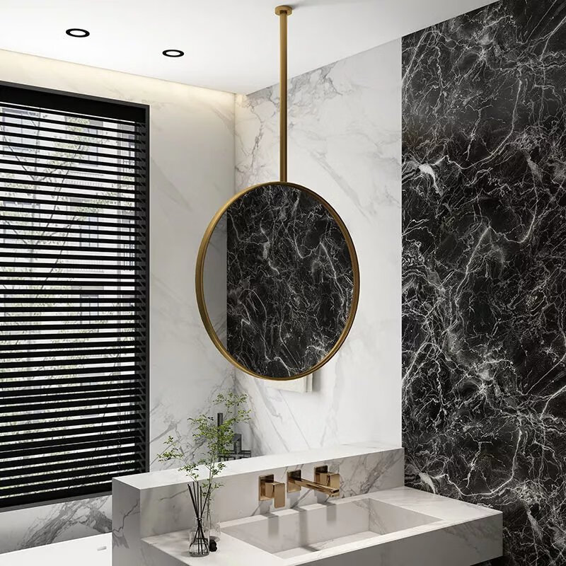 官方吊杆镜圆形镜子卫生间镜子天花板吊镜悬空洗手间镜酒店客房浴室镜