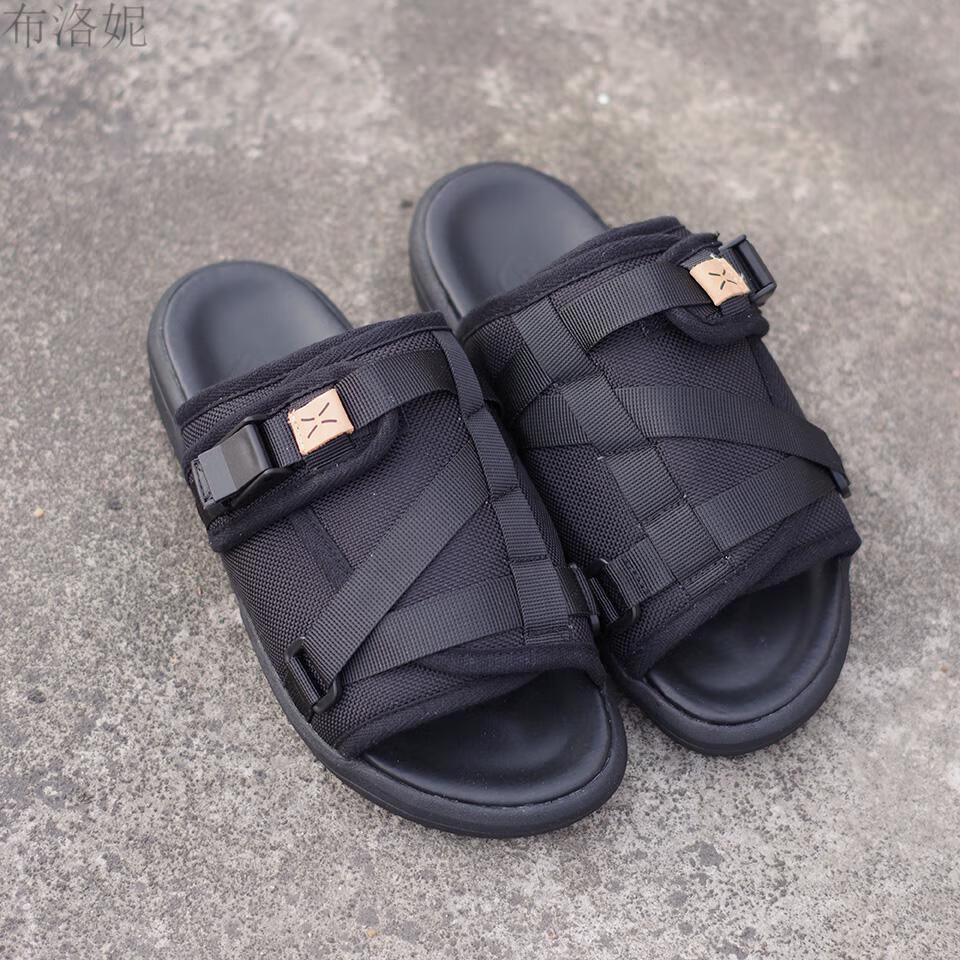 clot陈冠希鞋子visvim新款潮牌网红波点真1皮防臭陈冠希牛皮拖鞋