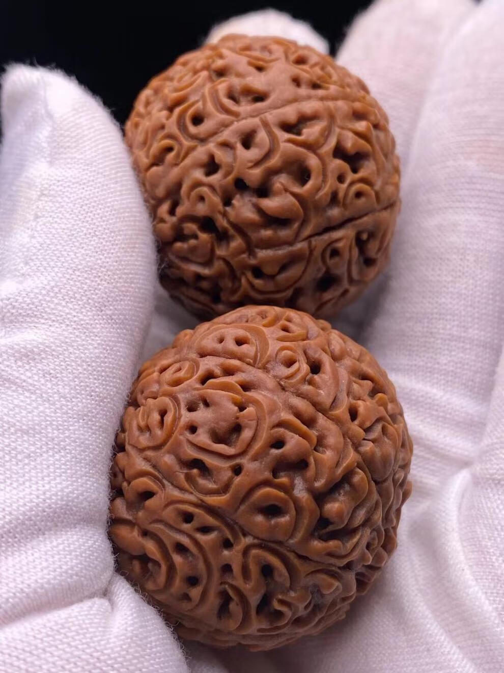 高品质手串祥云龙珠大菩提子手工雕刻佛珠手链男女文玩蜂窝双龙 尺寸