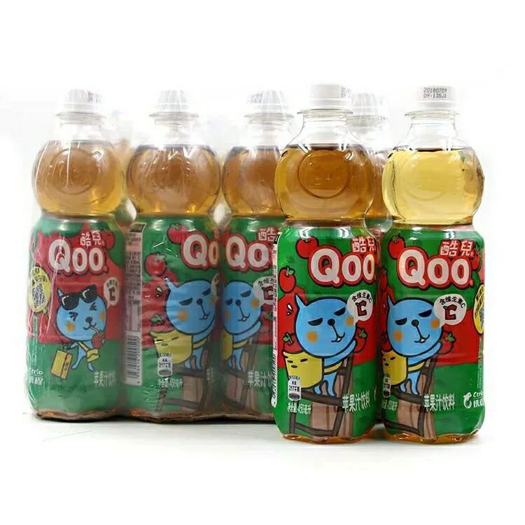 年货美汁源酷儿果味饮料苹果葡萄橙汁水蜜桃饮品450ml大瓶整箱批发