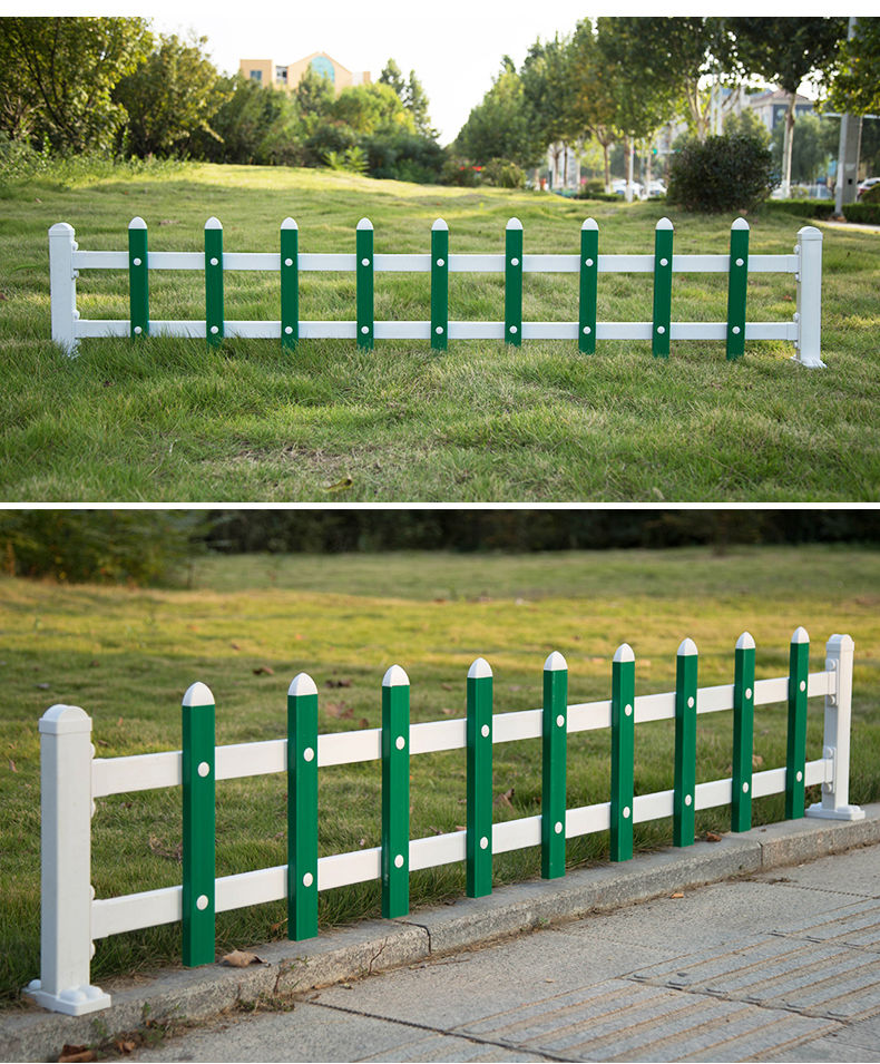 pvc塑钢护栏绿化带花园围栏隔离栏小区栅栏学校草坪护栏 浅绿色0.