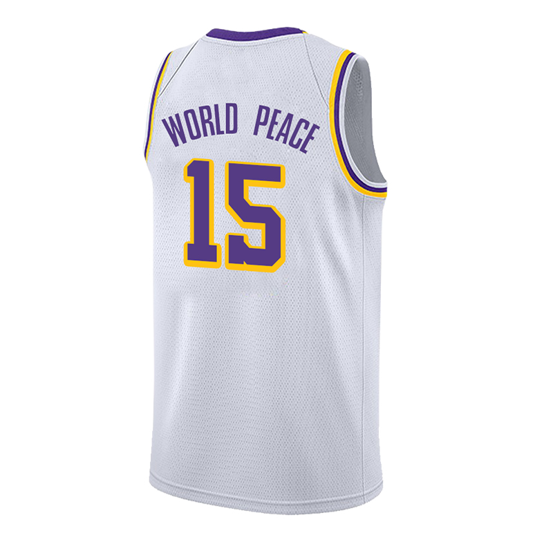 滕讯体育nba全明星新赛季湖人37号阿泰斯特球衣5号慈世平复古定制版