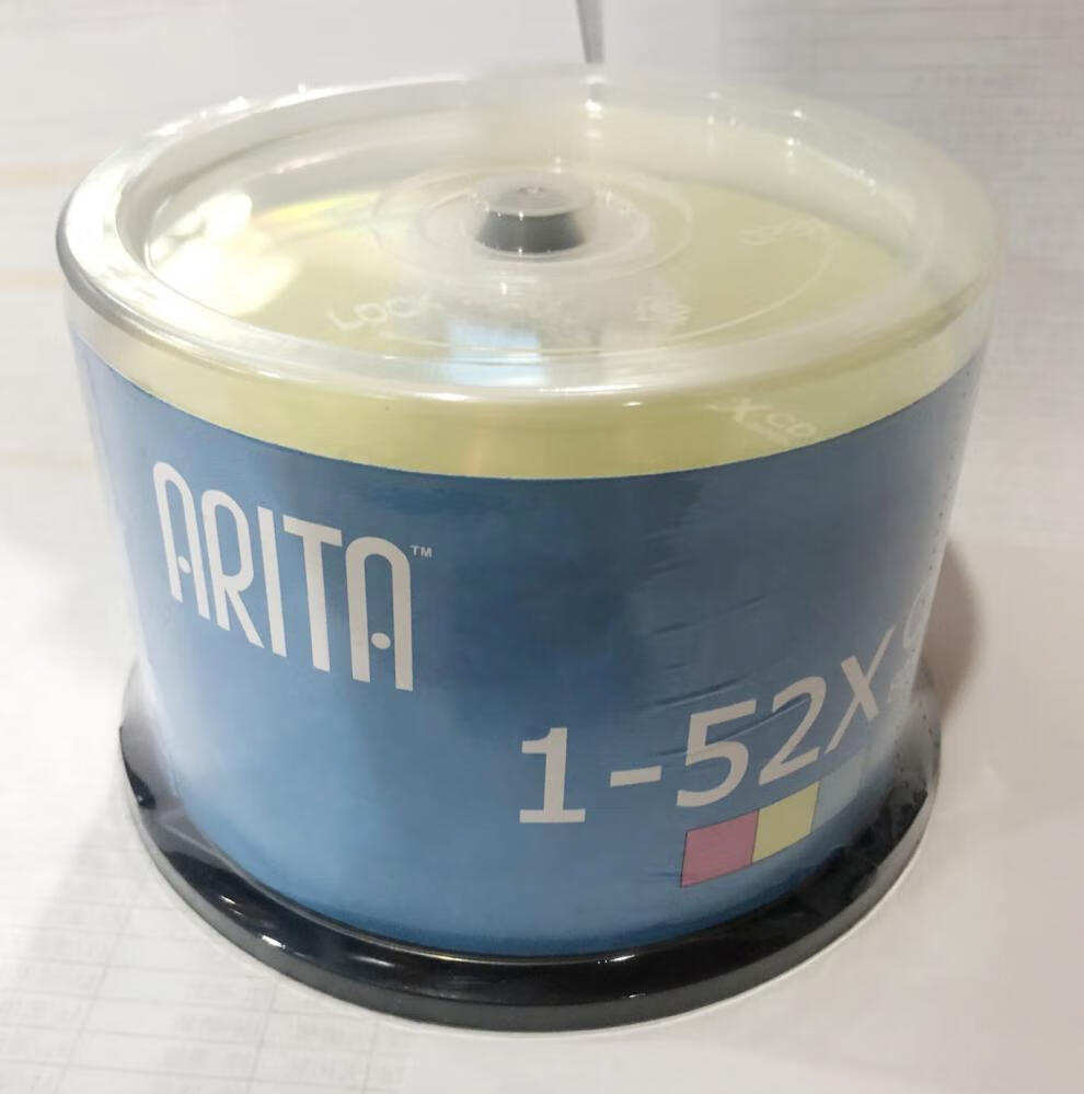铼德arita政企银行系列时尚金cd光盘cdr空白700mb刻录盘50张50厚袋子