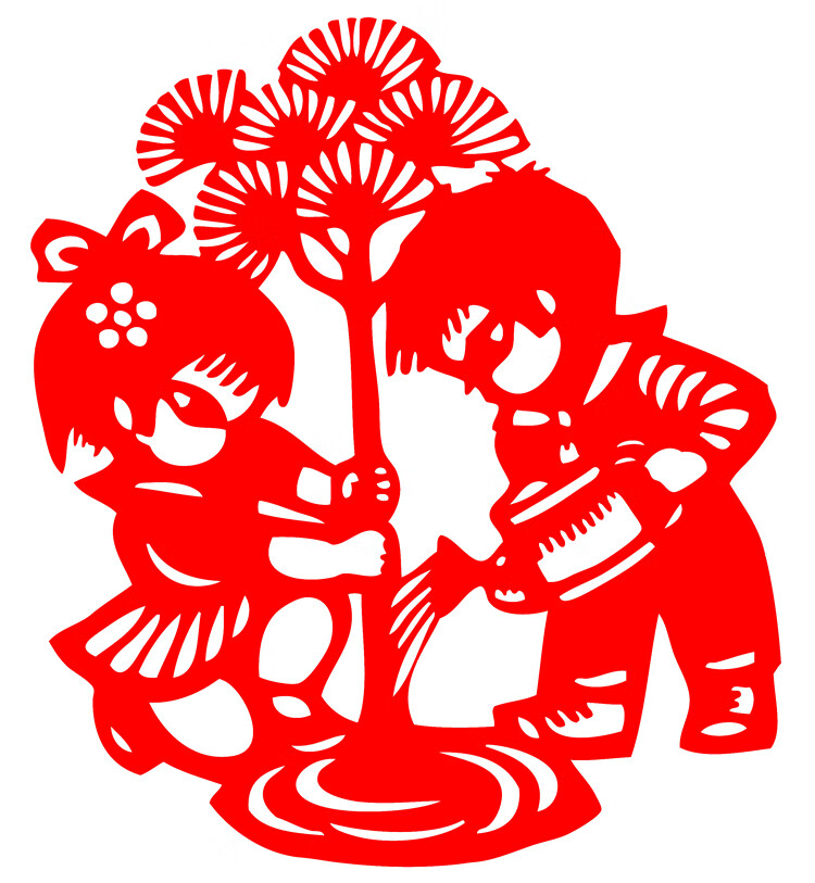 京选好品2022新款312植树节创意剪纸学校环创爱卫生爱劳动剪纸五讲