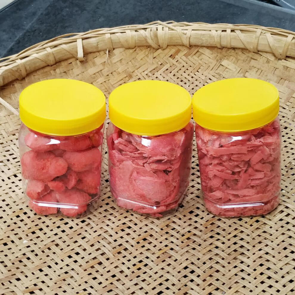 湖南特产装咸甜生红姜片红姜丝红姜坨生吃盐干姜泡茶250克 瓶 红姜丝