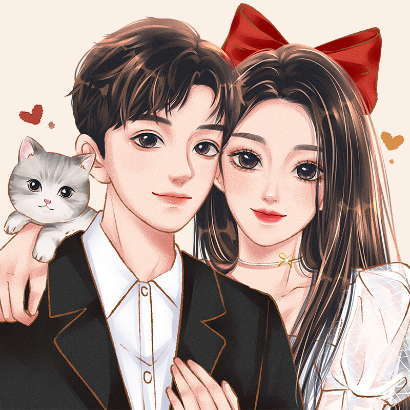 适用于手绘头像定制情侣画像卡通宠物q版真人照片漫画头象设计动漫