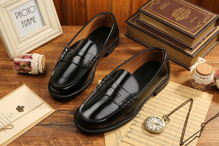 初高中生dk制服皮鞋日式鞋3e男款cos dk鞋黑色茶色正统学生鞋子男校服