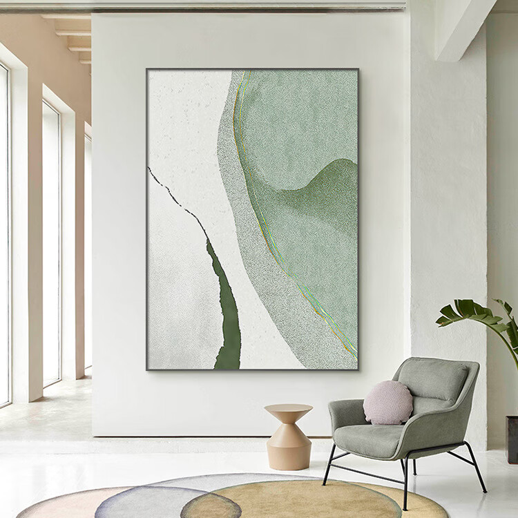 侘寂风极简落地挂画现代玄关装饰画竖客厅背靠壁画巨幅过道落地画 s