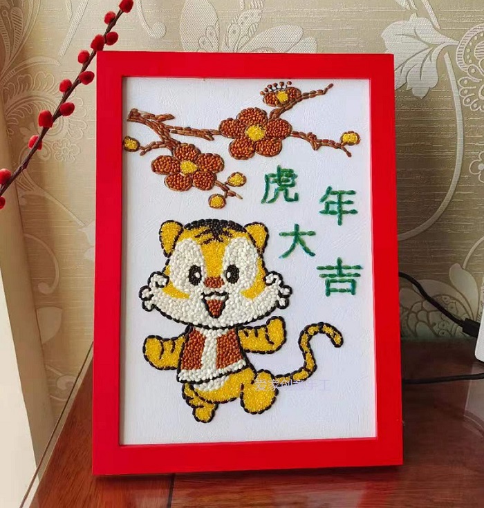 勤俭节约粮食主题小学生手工制作材料包谷物豆豆子米粒diy粘贴画 祝福