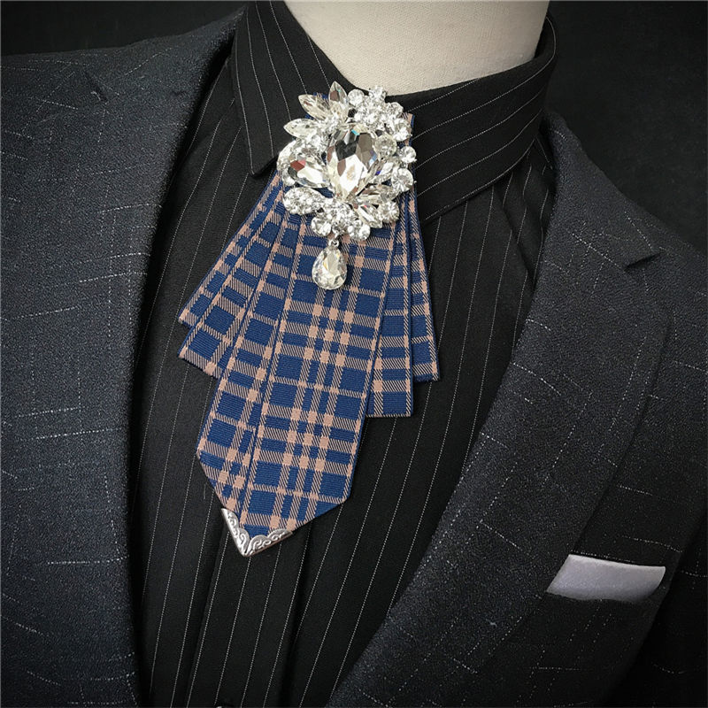 hnxc新品蝴蝶结男新款男士正装钻石领结新郎伴郎婚礼制服结婚领带英伦