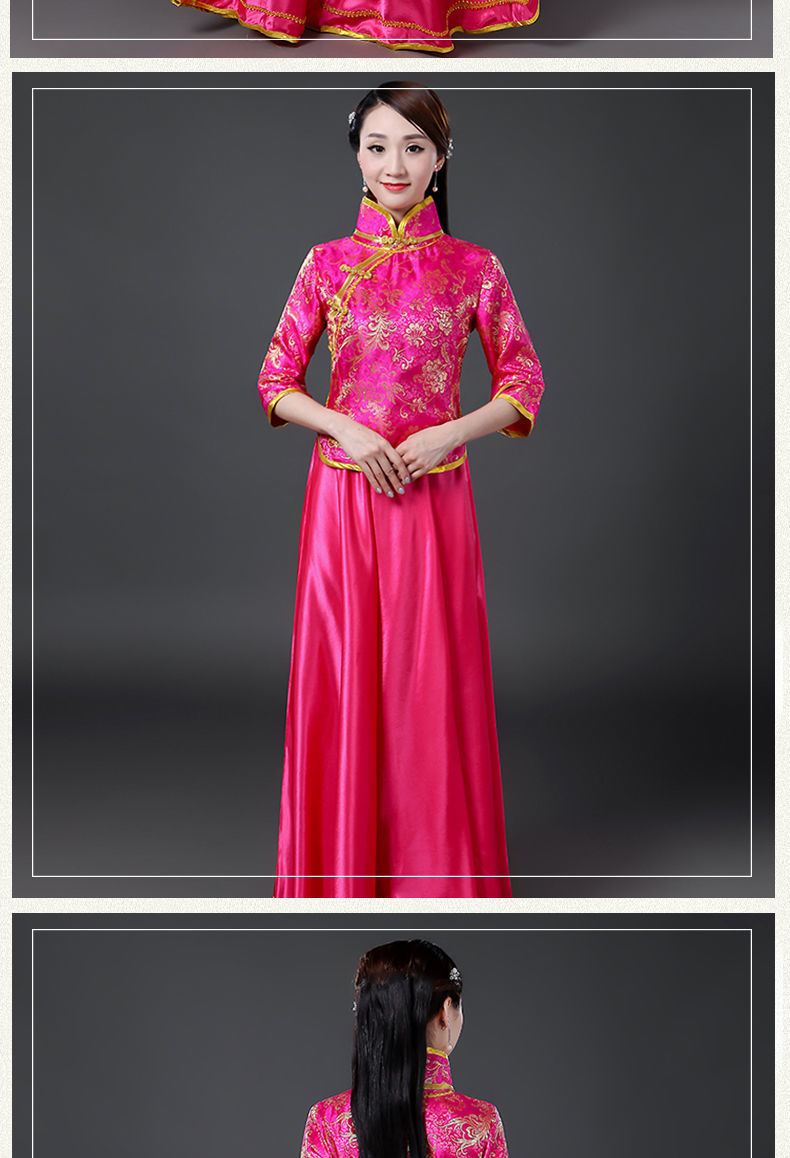 拉夏贝尔 高端轻奢民国服装女小凤仙套装古筝舞蹈演出服长裙中式古装