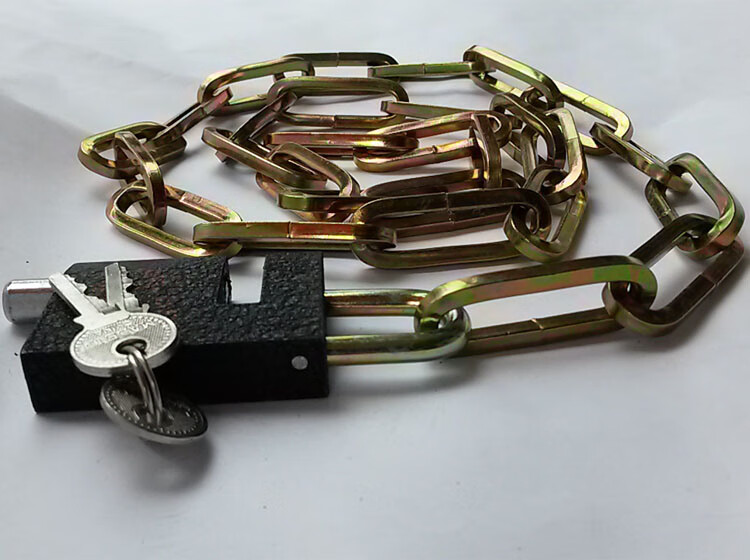 5米2米3米链子锁通开链条锁同款 e款套布链锁全长2.05米.粗5.8mm