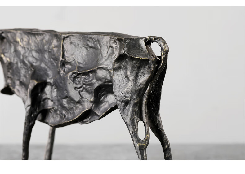 创意铁艺抽象牛摆件办公室书柜客厅家居酒柜牛气冲天装饰品 毕加索牛