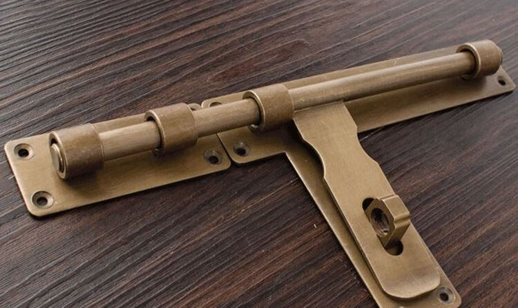 推选]门插销门扣门栓大门插锁纯铜老式大号门闩仿古木门明装加长门拴