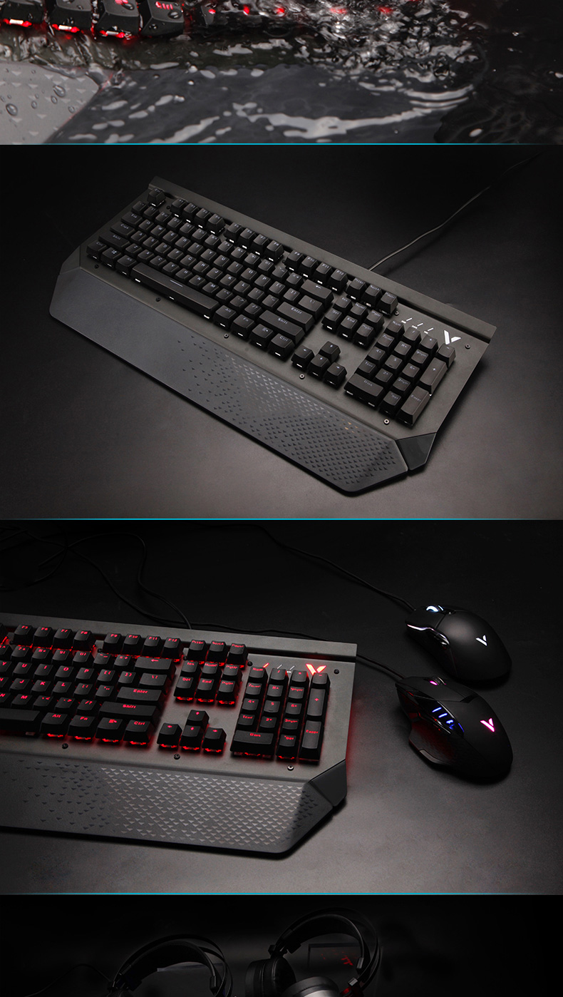 雷柏v780s防水背光游戏机械键盘有线网吧键盘青轴手感绝地求生lol芸