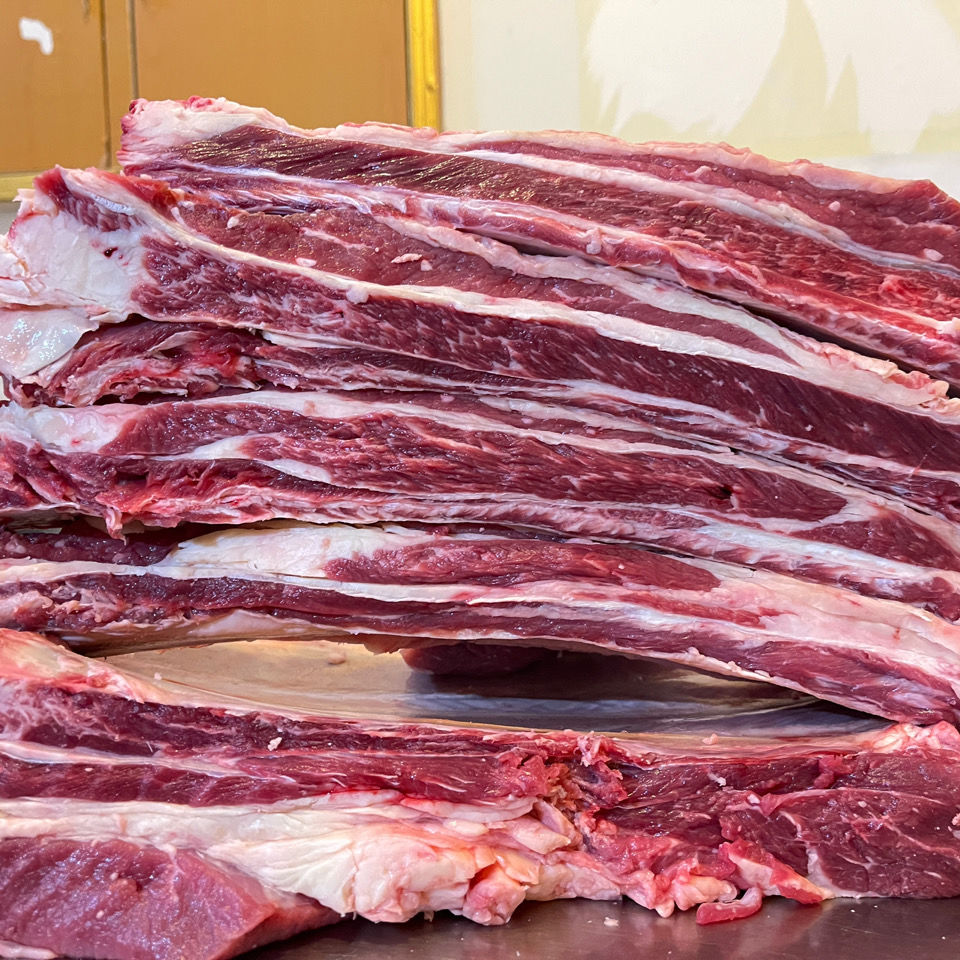 新鲜黄膘牛排骨原切内蒙古直发草地牛现杀肥瘦相间黄牛肉特瘦清真牛肋