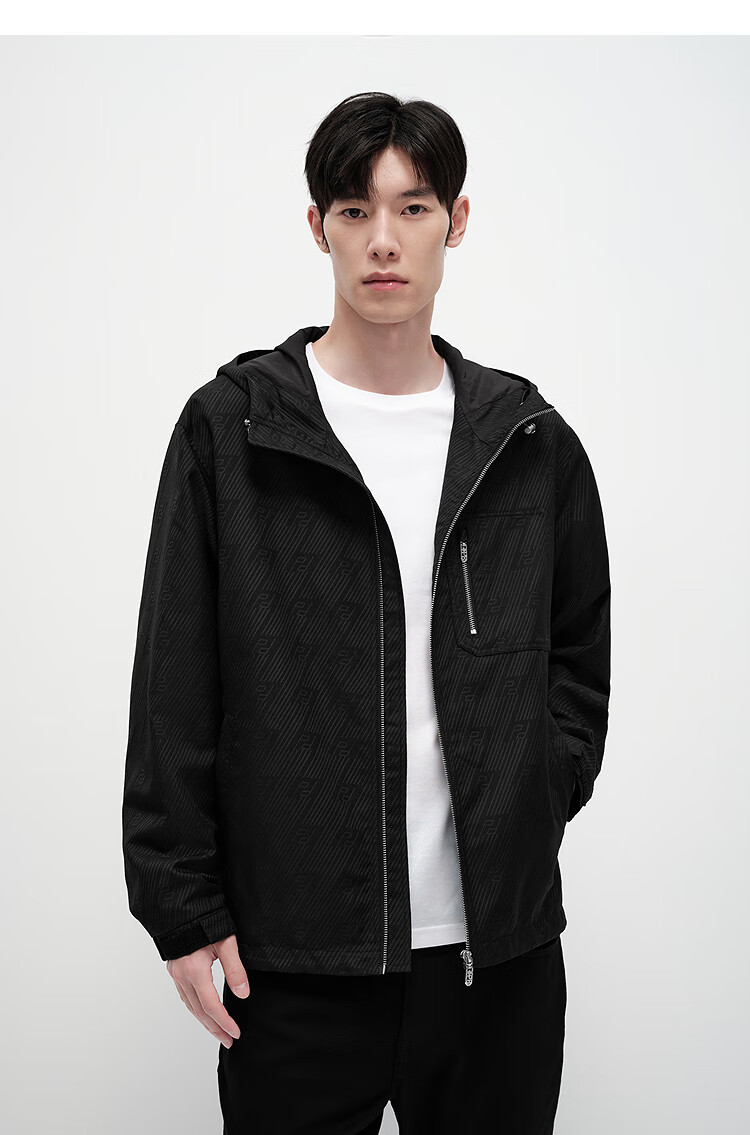 Taipingniao Men's Hooded Casual Trendy Jacket, Loose-Fitting Autumn Coat, Urban Light Outdoor Wear, Black, XL 6