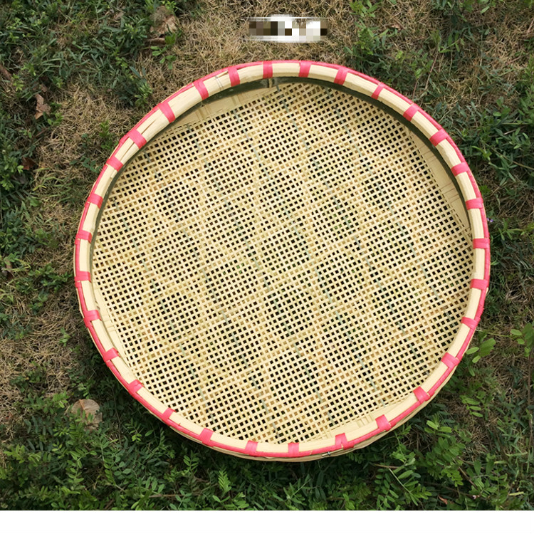 竹编筛子有孔竹制品晾晒簸箕手工竹匾茶叶筛家用簸箕竹编竹制品54cm