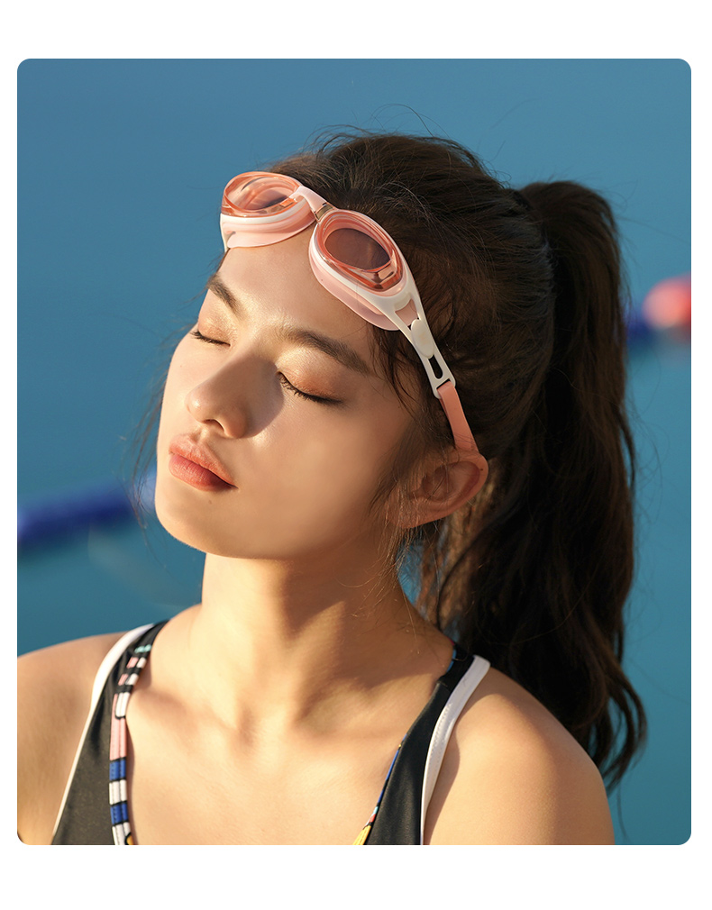 361度泳镜防水防雾男女高清竞速泳帽套装有度数近视款游泳眼镜灰镀银