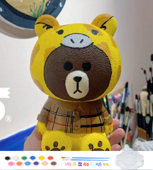 绿野客石膏娃娃涂色史迪仔网红上色石膏像卡通彩绘非摔不坏diy涂鸦白