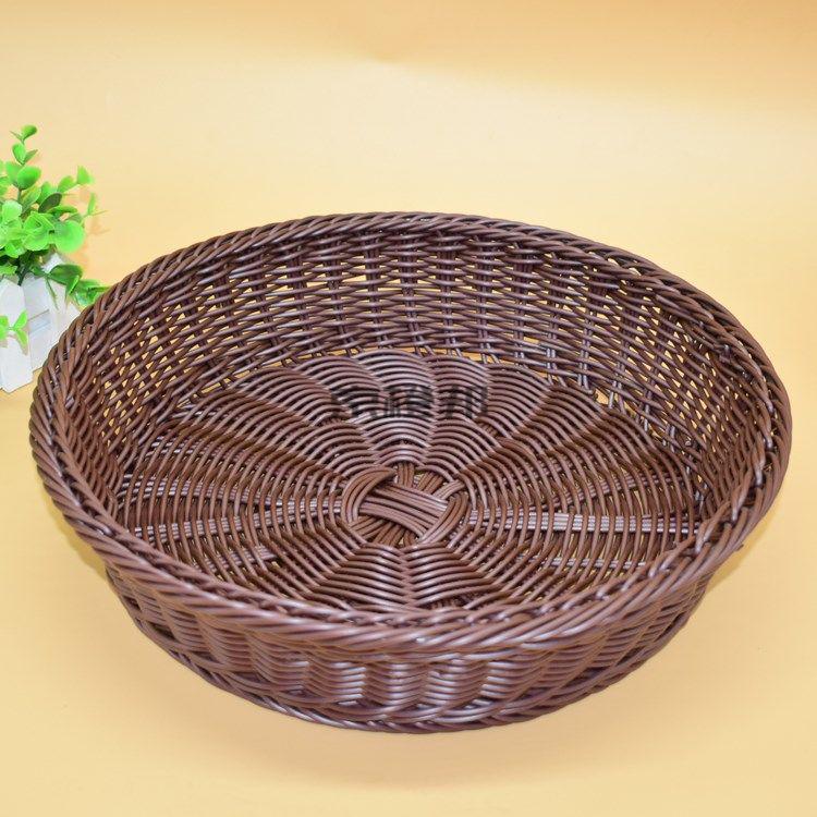 珠筠 家用形竹编馍筐馍框盛馒头筐厨房收纳筐编织藤编菜篮子小篮 30*