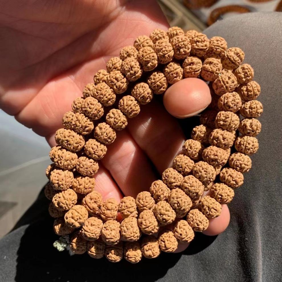 桓缘洋 印尼小金刚菩提子手串108颗 矮桩5瓣龙纹爆连肉文玩佛珠念珠