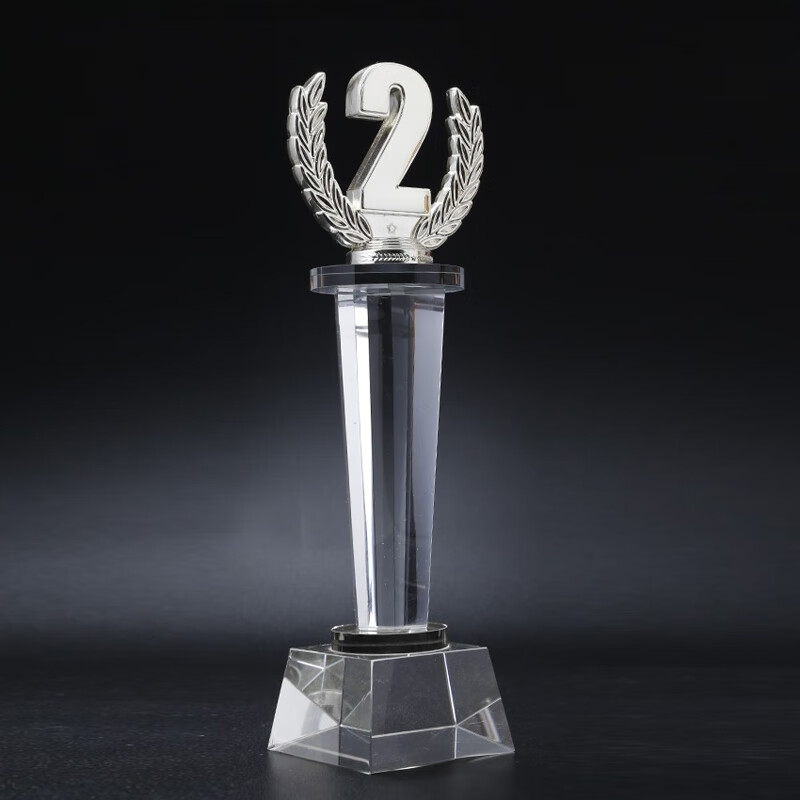 泓昀轩 水晶金属奖杯刻字定制比赛创意数字123二三名冠亚季军金银铜